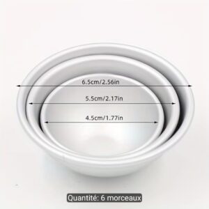 Bombes de bain Lot de 6 moules ronds