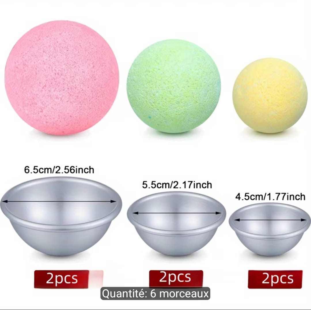 Bombes de bain Lot de 6 moules ronds Bombes de bain Lot de 6 moules ronds